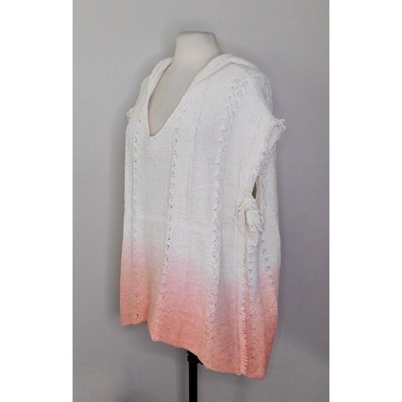 NWT!! Anthropologie MOTH Ombre Fringed Beachside Hoodie Sweater Medium Large - Picture 6 of 14